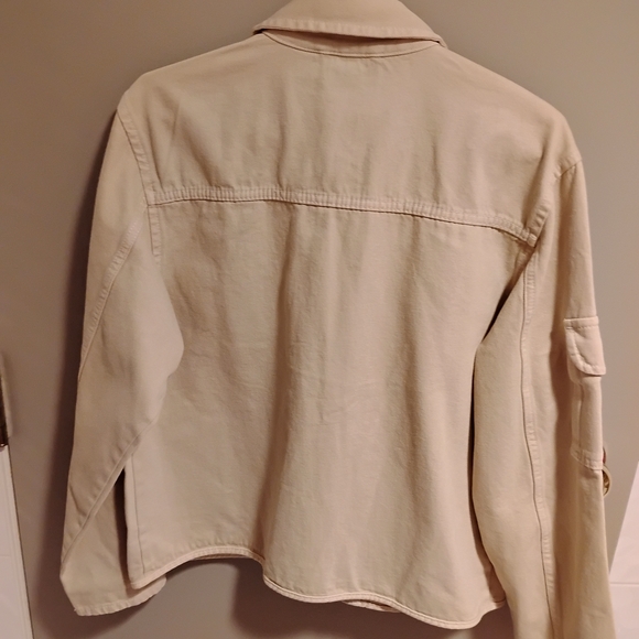 Womens Tan Canvas Cotton Utility Jacket - Picture 5 of 12